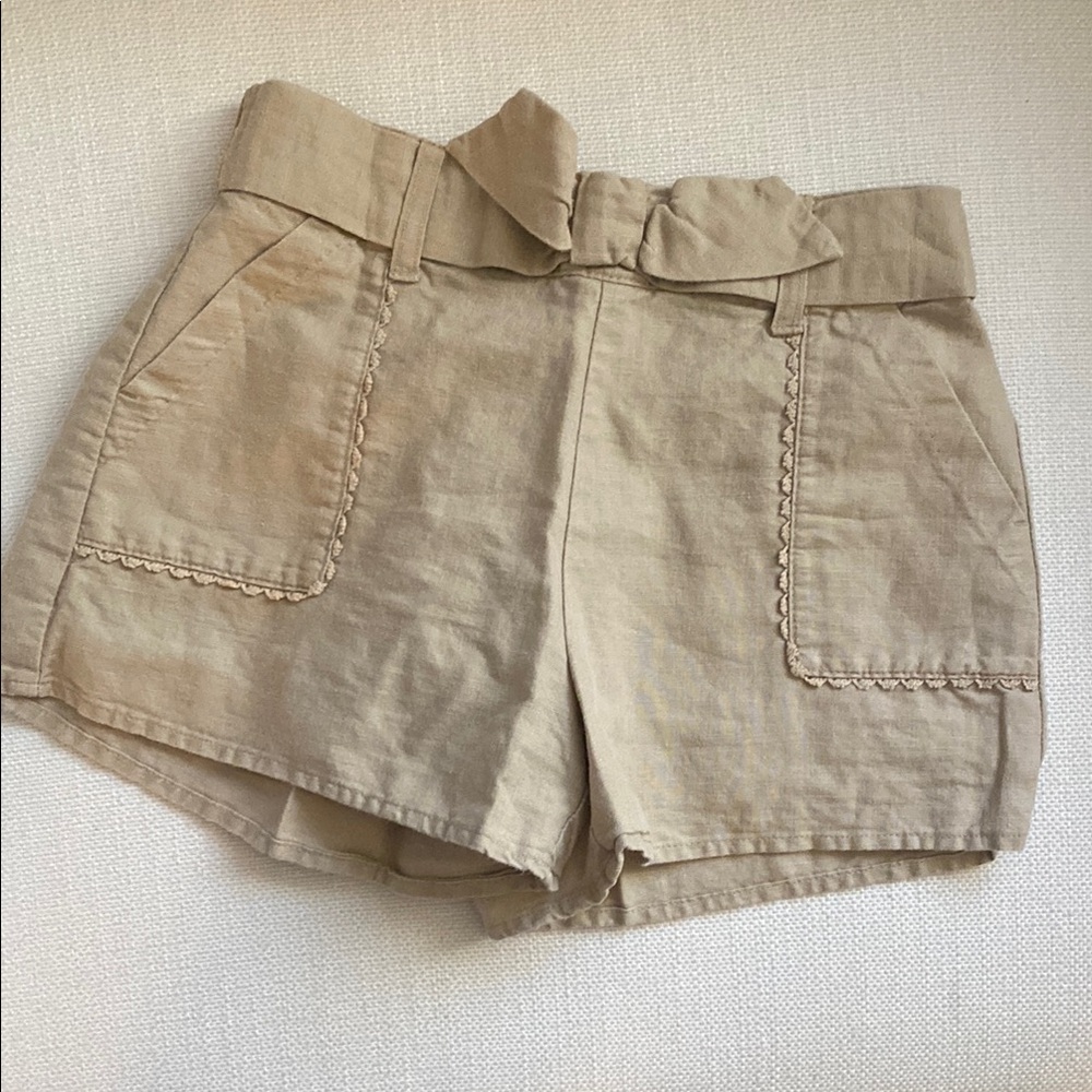 Janie and Jack Tan High Waist Shorts size 6